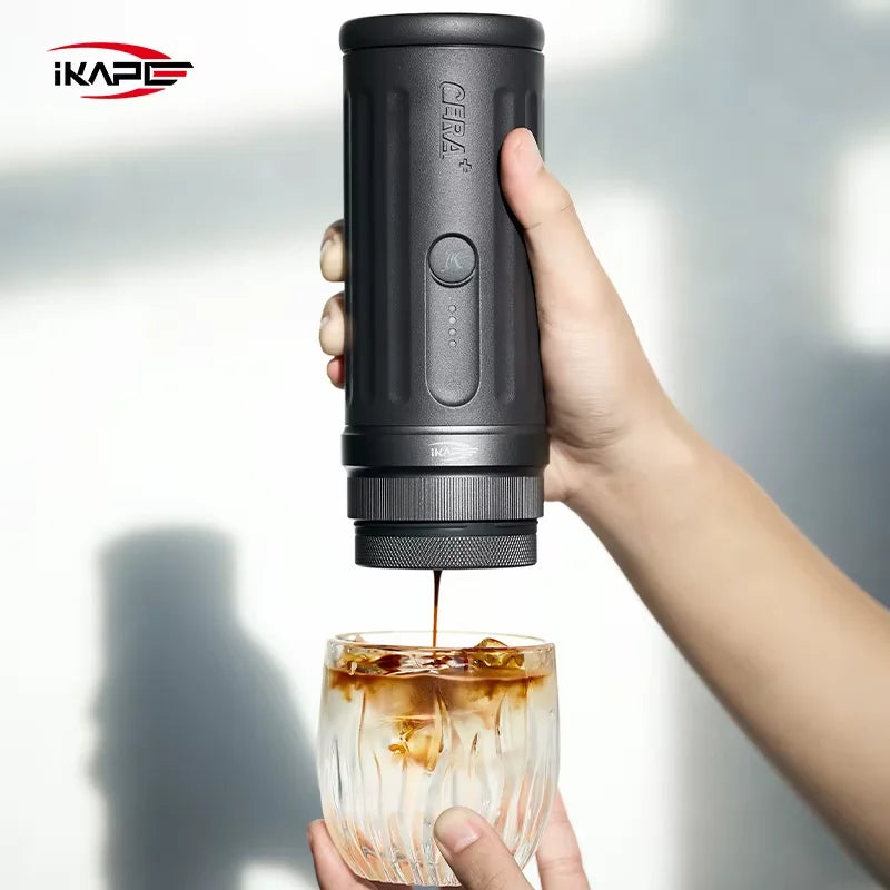 IKAPE Portable Bluetooth Wireless Electric Espresso Machine,Coffee 51mm Bottomless Portafilter,Ideal for Hiking/Camping/Home Use