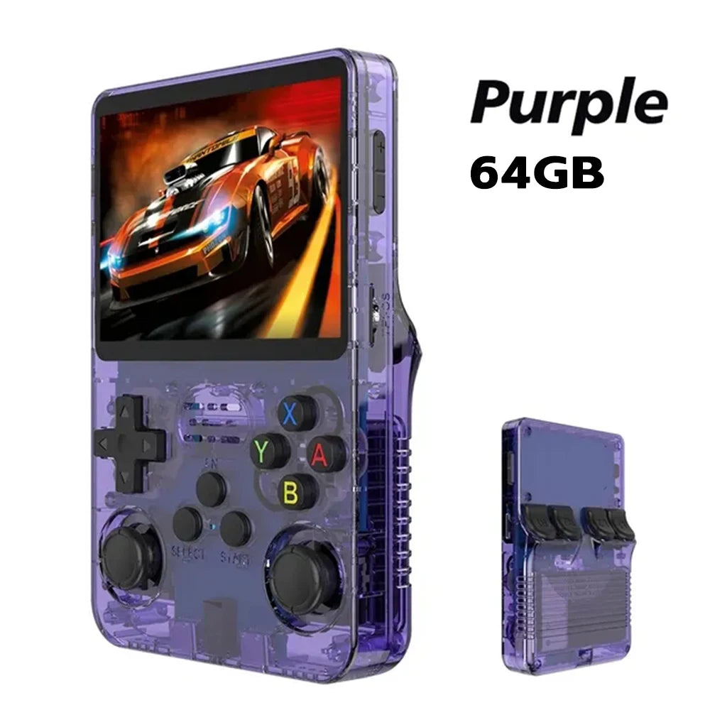 R36S Retro Handheld Video Game Console Linux System 3.5 Inch IPS Multiple colors are available Screen Portable Player 64GB Games